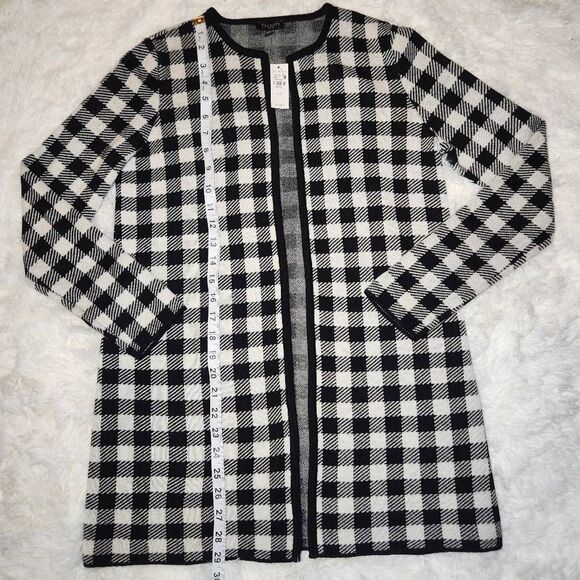 Talbots Buffalo Check Plaid Duster Cardigan - Picture 6 of 12